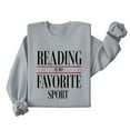 thumbnail image 3 of Reading Is My Favorite Sport Sweatshirt Book Lover Gift Funny Long Sleeve Pullover Sweatshirts, L Gray, 3 of 6
