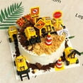 thumbnail image 2 of 12pcs Construction Cake Topper Vehicles Cake Decoration Set Truck Excavator Tower Crane Cupcake Topper Traffic and Road Sign Decor Happy Birthday Party Supplies Favors for Kids Boys, 2 of 6