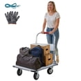 thumbnail image 4 of TidBay Platform Truck, 36" x 24" Foldable Steel Hand Push Cart Dolly, 2000lbs Capacity Heavy Duty Moving Flatbed Cart with 6'' Swivel Wheels for Groceries, Garage, Warehouse, 4 of 5