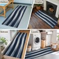 thumbnail image 5 of 2'x6' Rug Runners for Hallways Kitchen, Navy Blue Ombre Non Slip Entryway Beside Floor Carpet Runner, Modern Abstract Moire Washable Laundry Room Bedroom Throw Rugs Mat for Family Pet, 5 of 8