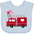 thumbnail image 3 of Inktastic Valentine's Day Red Firetruck with Pink Hearts Boys or Girls Baby Bib, 3 of 4