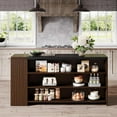 thumbnail image 4 of Tribesigns 55" Kitchen Island with Storage, Farmhouse 5-Tier Stationary Island Table with 5 Shelves, 4 of 7