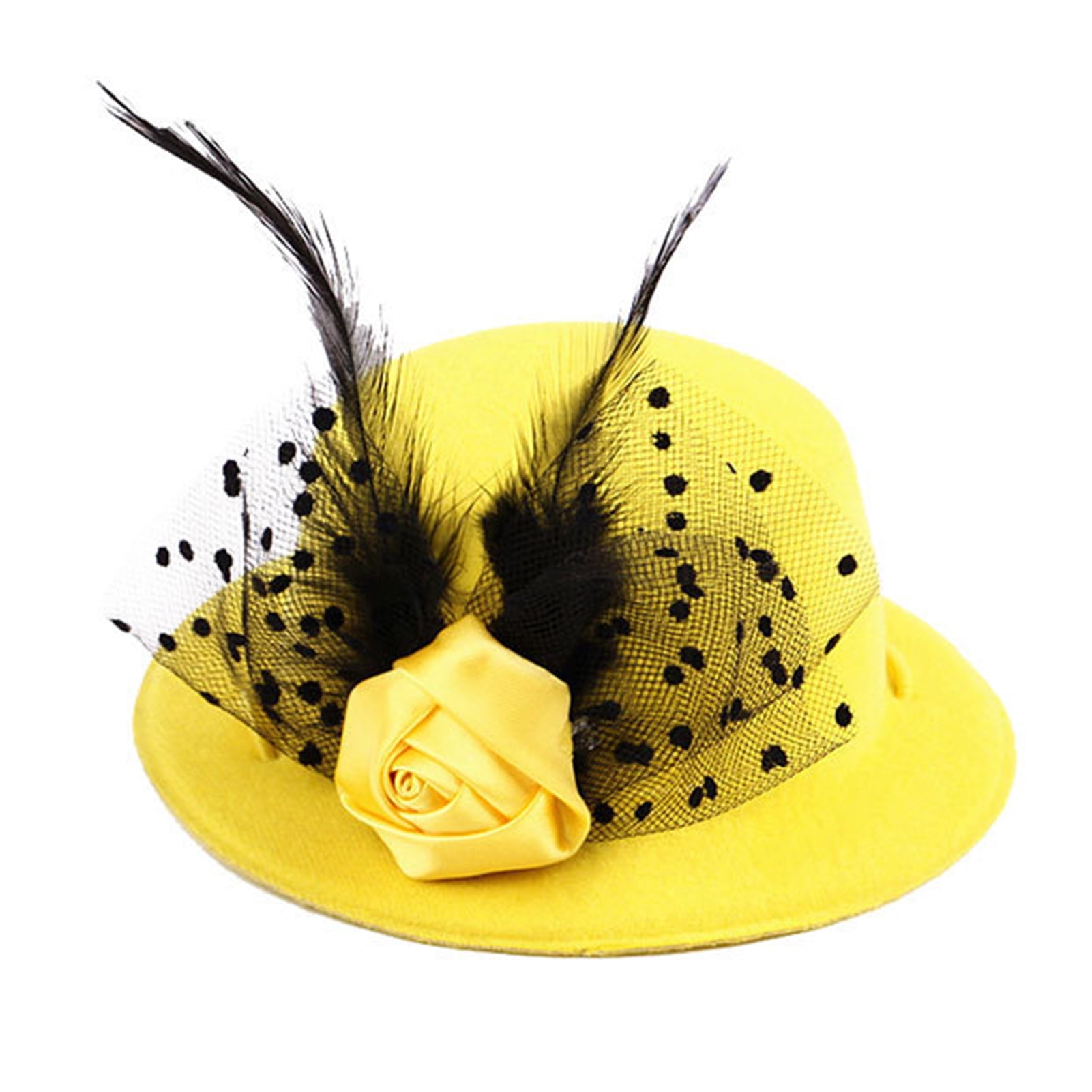 Papaba Pet Hat,Pet Hat Fashion Decoration Top Hats Gentleman Fedora Dog Kitten Cap for Christmas Party, Men's, Size: One size, Yellow