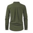 thumbnail image 3 of LIUJUNSHOP Men's Long Sleeve Casual Solid Holiday Cardigan Shirt Top Comfortable Stylish Versatile Outfit Green XXL, 3 of 3