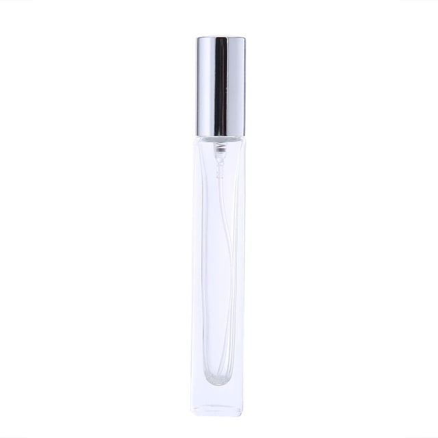 Botella vacía de vidrio portátil con pulverizador, contenedor de recarga de Perfume para viajes, 10ml (plata)