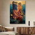 thumbnail image 2 of American Flag Canvas Wall Art, 4th of July Patriotic Canvas Print, Vintage Landscape Paintings for Modern Home Living Room Bedroom Office Decor, 2 of 7