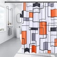 thumbnail image 2 of Shower Curtain Orange, Black Shower Curtain for Bathroom,Grey and White Bathroom Shower Curtain Set Water Repellent and Washable Bath Curtain with Modern Style for Hotels Bathtubs,72x72, 2 of 6