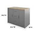 thumbnail image 4 of Twin Star Home 46" Traditional Kitchen Island with Butcher Block Top, Antique Gray, 4 of 11