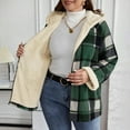 thumbnail image 7 of Tdoqot Womens Plaid Fleece Jackets with Hood- Casual Fashion Full Zip Loose Fit Fall Boyfriend Outwear Army Green Size M, 7 of 7