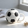thumbnail image 4 of hulanddfd Soccer Coffee Mug, Sport Gift for Men Women Sports Designs Porcelain Cups with Handle Painted Large Tea Mugs(Black), 4 of 6