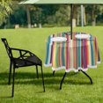 thumbnail image 7 of Coolnut 60" Mexican Serape Blanket Stripes Outdoor Round Tablecloth, Waterproof Stain-Resistant Non-Slip Circular Tablecloth with Umbrella Hole and Zipper for Tabletop Backyard Party BBQ Decor, 7 of 7