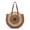 Coffee color, variant on Straw Woven Shoulder Bag Round Crochet Tote Purse with Gradient Concentric Circles Pattern and Wide Leather Straps for Summer Beach Vacation