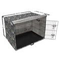 thumbnail image 6 of Hedgehog Dog Crate Cover, Forest Animal in Floral Pattern with Mushrooms Cartoon, Easy to Use Pet Kennel Cover Small Dogs Puppies Kittens, 7 Sizes, Charcoal Grey Coral and Ecru, by Ambesonne, 6 of 6