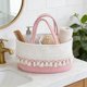 thumbnail image 5 of Uuiauoio Diaper Caddy Organizer Cotton Rope Basket Boho Nursery Decor Cute Woven Tassel Portable Diaper Organizer for Changing Table Baby Shower Gifts for Newborn Essentials, 5 of 6