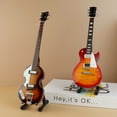 thumbnail image 2 of Mini Guitar Miniature Model Electric Bass Electric Guitar Model Miniature Wooden Mini Musical Instrument Model Collection (Style 13,15cm), 2 of 7