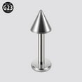 thumbnail image 1 of Leosoxs 1 Pcs G23 Titanium Inner Teeth Lip Nail Inner Thread Horseshoe Lip Ring Cone Ball Bend Rod Dimple Ear Bone Nail ZR, 1 of 6