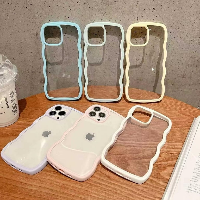 for iPhone 11 Case, Wave Frame Clear Back Soft Cute iPhone