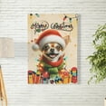 thumbnail image 2 of Merry Christmas Santa Chihuahua Scarf Twinkling Lights Xmas Holiday Vertical Matte Canvas Poster Dog Lover Gifts Idea Wall Art Home Decor - 00022, 2 of 5