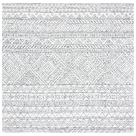 SAFAVIEH Aspen Rosalind Geometric Area Rug, Ivory/Black, 7' x 7' Square