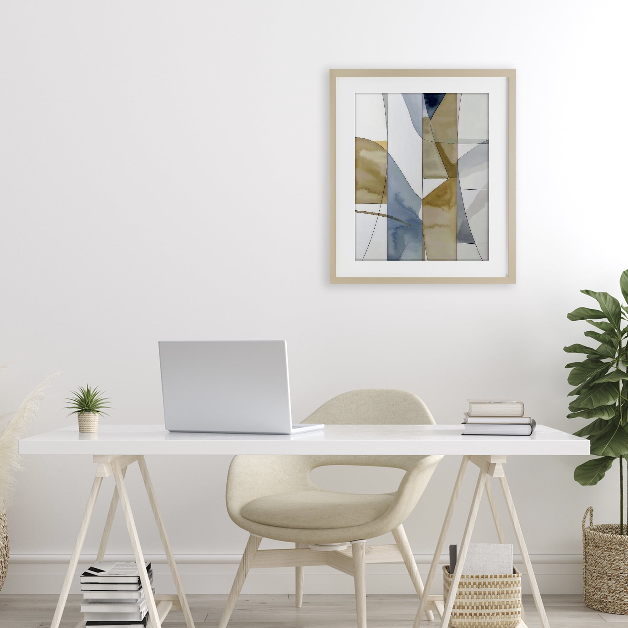 Stupell Industries Geographic Abstract Sections Birch Framed Print Under Glass, design by Alonza Saunders