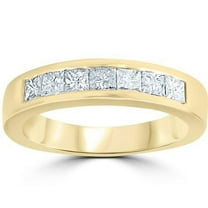 Pompeii 1ct Princess Cut Diamond Wedding Anniversary Ring 14k Yellow Gold (G/H,SI)
