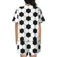 thumbnail image 3 of Bixox Women's Soccer Ball Printed Pajama Set 2 Piece Lounge Set Top and Shorts Soft Pajamas, Shorts with Pockets, 3 of 7