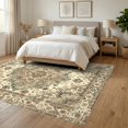 thumbnail image 3 of ODIKA 6'x9' Ultra-Soft Area Rug, Farmhouse Diamond Marker Central Motif Weathered Edge Accent None Washable, Bare feet friendly, Silk-Touch for Guest Room, Bedroom, 3 of 7