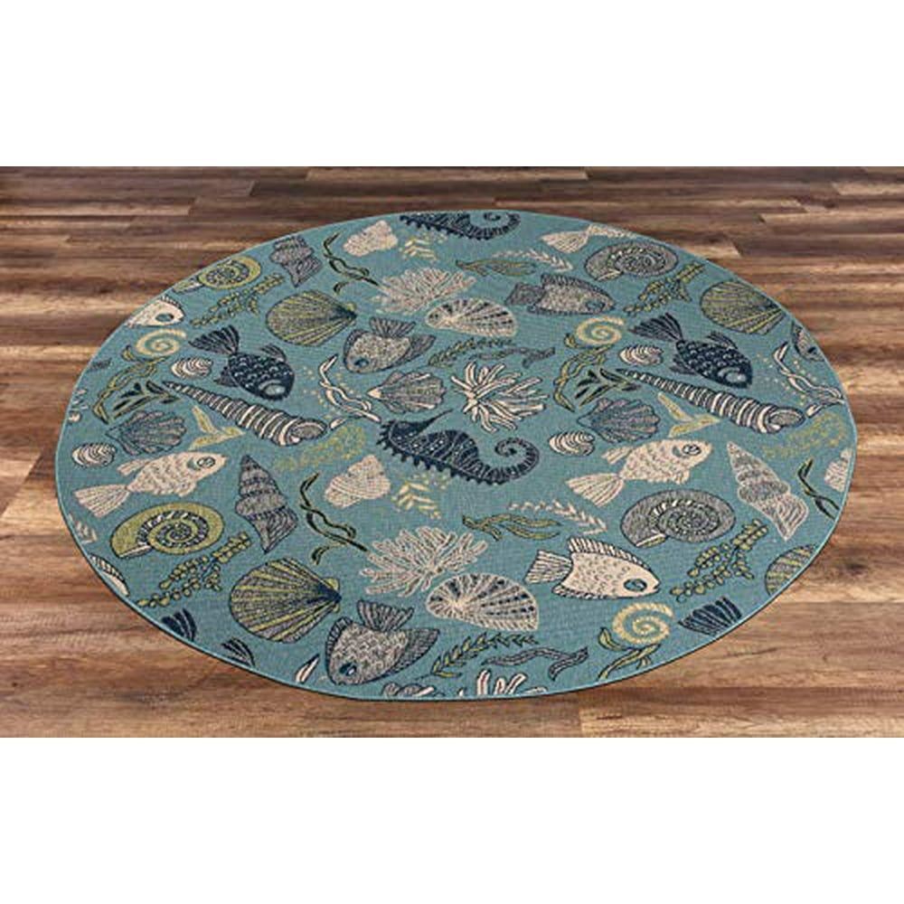 GAD Premium Indoor Outdoor Contemporary Ocean Marine Life Area Rug (6'7