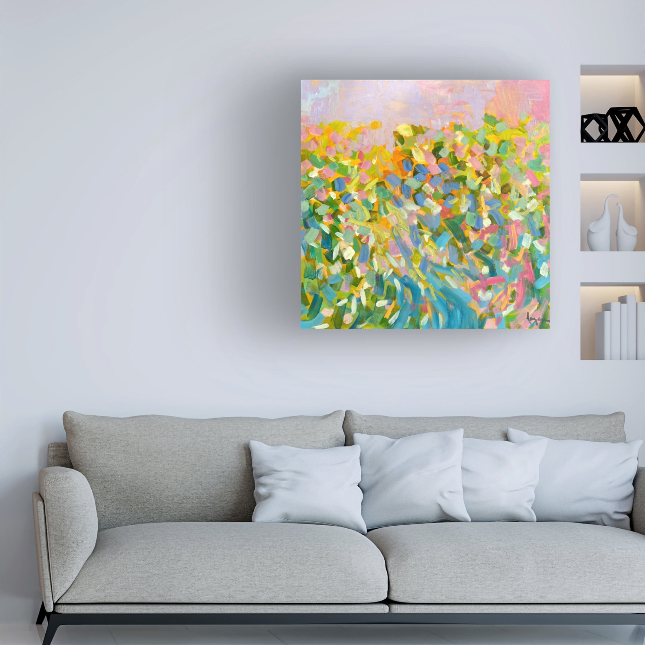 Canvas Wall Art - Dorothy Fagan 'Sunrise On A Misty Morning I' Wall Art for Living Room, Bedroom, or Office D?cor by Trademark Fine Art - 35 x 35 Inches