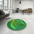 thumbnail image 4 of Ahgly Company Machine Washable Indoor Round Transitional Green Area Rugs, 7' Round, 4 of 7