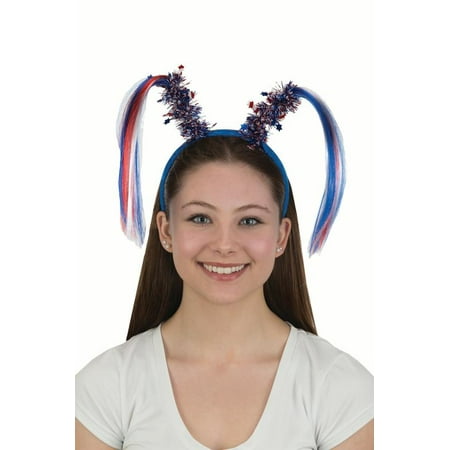 Red White Blue Patriotic 4th Of July Headband Streamers Pig Tails Hair