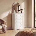 thumbnail image 2 of Lacoo 45'' Tall 5 Drawers Wooden Dresser for Bedroom, Modern Storage Chest of Drawers, White, 2 of 9
