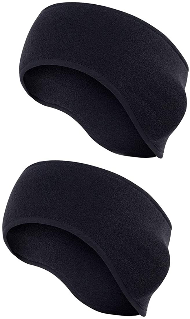 2 Pack Ear Warmers Winter Earmuffs Fleece Headband for Men Women-Cold Weather Ear Muffs Workout Running Earmuffs