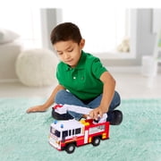 لعبة Playkidz 15 Fire Truck للأطفال مع أضواء وأصوات صفارات الإنذار ، مركبة الطوارئ الكلاسيكية باللونين الأحمر والأبيض ، سلم متحرك للعب التفاعلي ، متعة التعلم المبكر ، الأولاد أو الفتيات