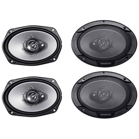 (4) Kenwood KFC-6966S 1600 Watt 6x9" 3-Way Car Stereo Speakers