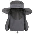 thumbnail image 1 of Sombrero de pesca para hombres y mujeres, protección solar UV al aire libre, sombrero de ala ancha con cubierta para la cara y solapa para el cuello, 1 of 6