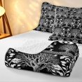 thumbnail image 4 of Homewish Nature Botanical Tree Twin Quilt Set,Vintage Plants Twin Coverlet Set,Black White,Black Reversible,2pcs, 4 of 7