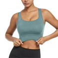 thumbnail image 2 of WHEANG Sports Bras for Women Yoga Beauty Sports Bra with Removable Pads High Support Workout Top Shockproof Running Athletic Vest Bra for Gym Fitness Activewear Size 2XL Green, 2 of 4