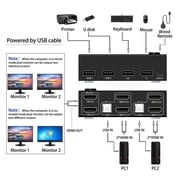 KVM Switch 2In2 Out Dual Monitor Switch Controls 2 Computers Or Laptop Monitors Dual Input Display