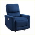 thumbnail image 4 of Recliners, Modern Power Rocker Reclining Chair with Navy Blue Velvet & Solid Wood Frame | Navy Blue | Solid Wood, 4 of 9