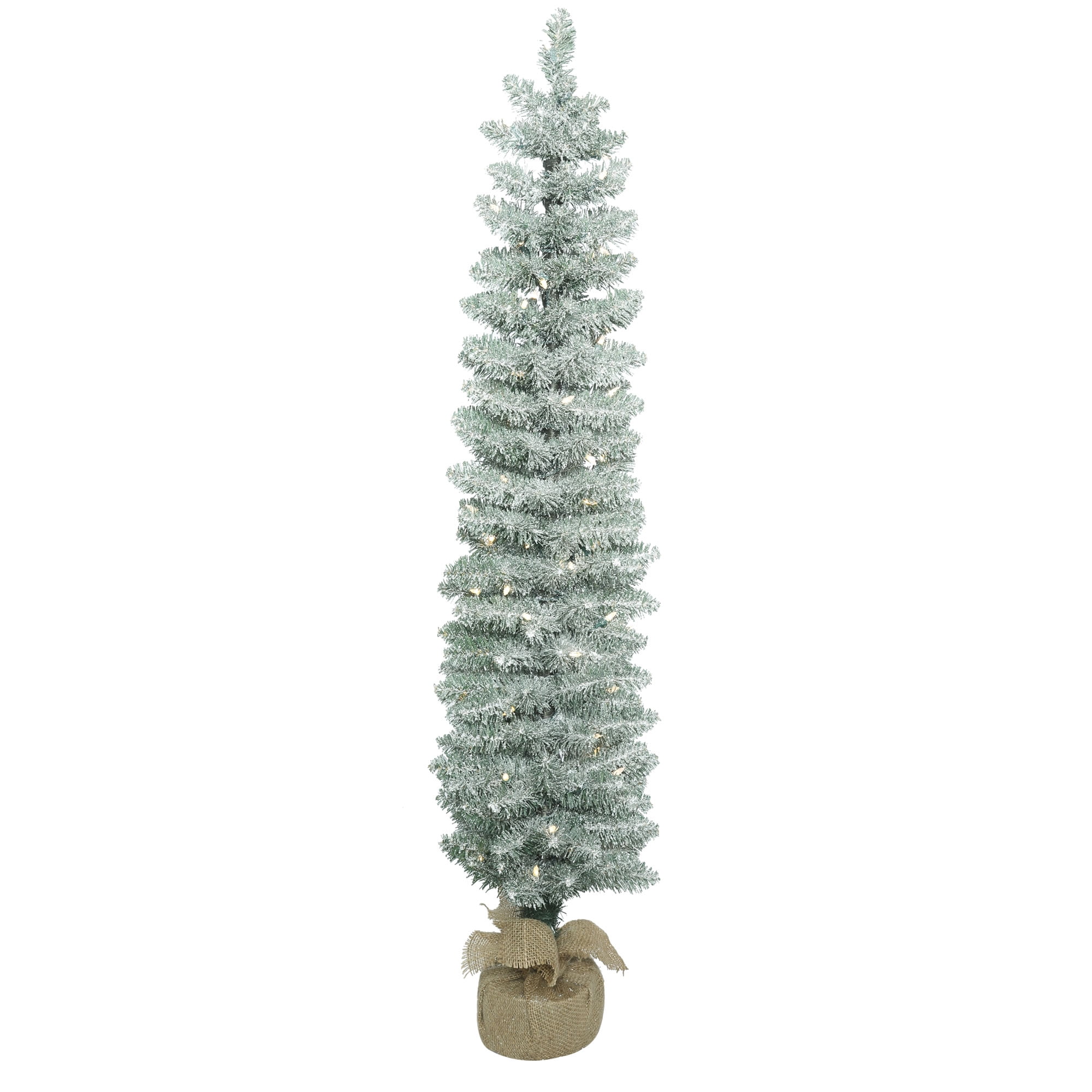 Vickerman Artificial Christmas Tree 4' x 11" Frosted Pole Pine DuraLit