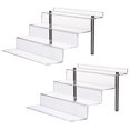 thumbnail image 1 of CECOLIC Acrylic Riser Shelf 4 Tier Clear Display Stand for Collectibles Pop Figures Cupcakes Perfumes Display Risers for Decorating Organizing 118 x 108 x 65 in Large 2 Pack, 1 of 1