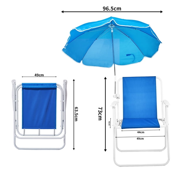 Folding Beach Chair with Umbrella for Adults, Lightweight Porable Camping Chair with 265lbs Capacity for Travel Picnic Concert & Outdoor Activities, Blue