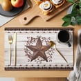 thumbnail image 2 of Texas Star Vintage Placemats Set of 8 Red Berry Retro Art Brown White Wooden Place Mats Indoor Wipeable Table Mats Washable Dining Table Placemats for Kitchen Holiday Party Home Decor 13x19 Inch, 2 of 9