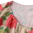 thumbnail image 4 of Mujeres Tops Casual Elegante Impresión de Gasa Reunido Escote Blusa Suave Verano Transpirable, 4 of 9