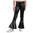 thumbnail image 4 of iixpin Girls Hip Hop Jazz Dance Outfits Kids Sequin Stage Performance Crop Tops with Flared Hem Pants Set Black 6, 4 of 7