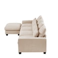 THINK 30, Beige,5 Seat,Modern Large L-Shape Feather Filled Sectional ...
