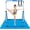 Blue with mat, variant on Expandable Gymnastics Bars, Adjustable Height Gymnastic Horizontal Bars, Children Folding Training Bar for Kids