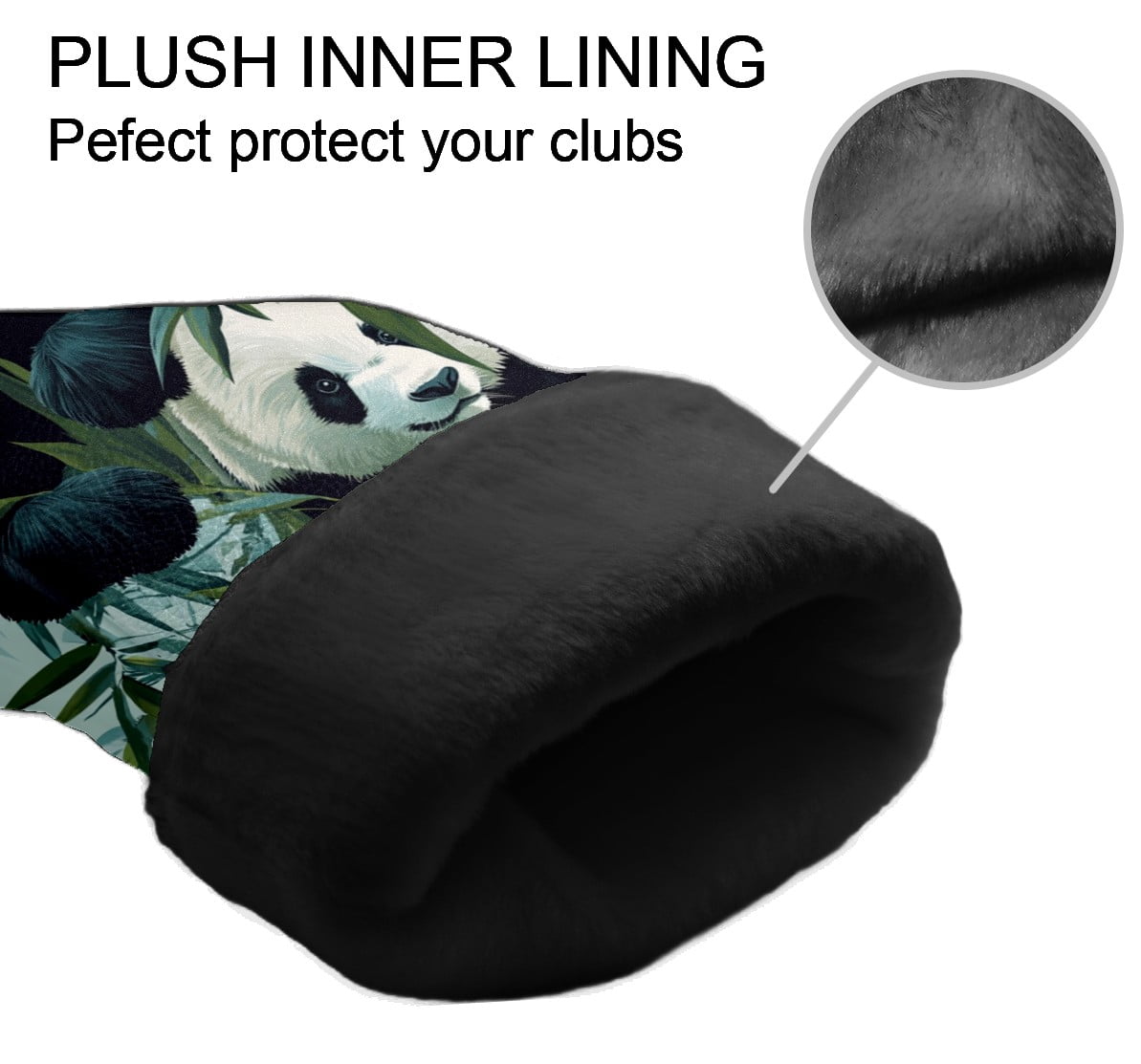 Golf Club Covers PU Leather Waterproof Head Covers for Fairway Woods Hybrids Panda Unisex Fits Most Brands