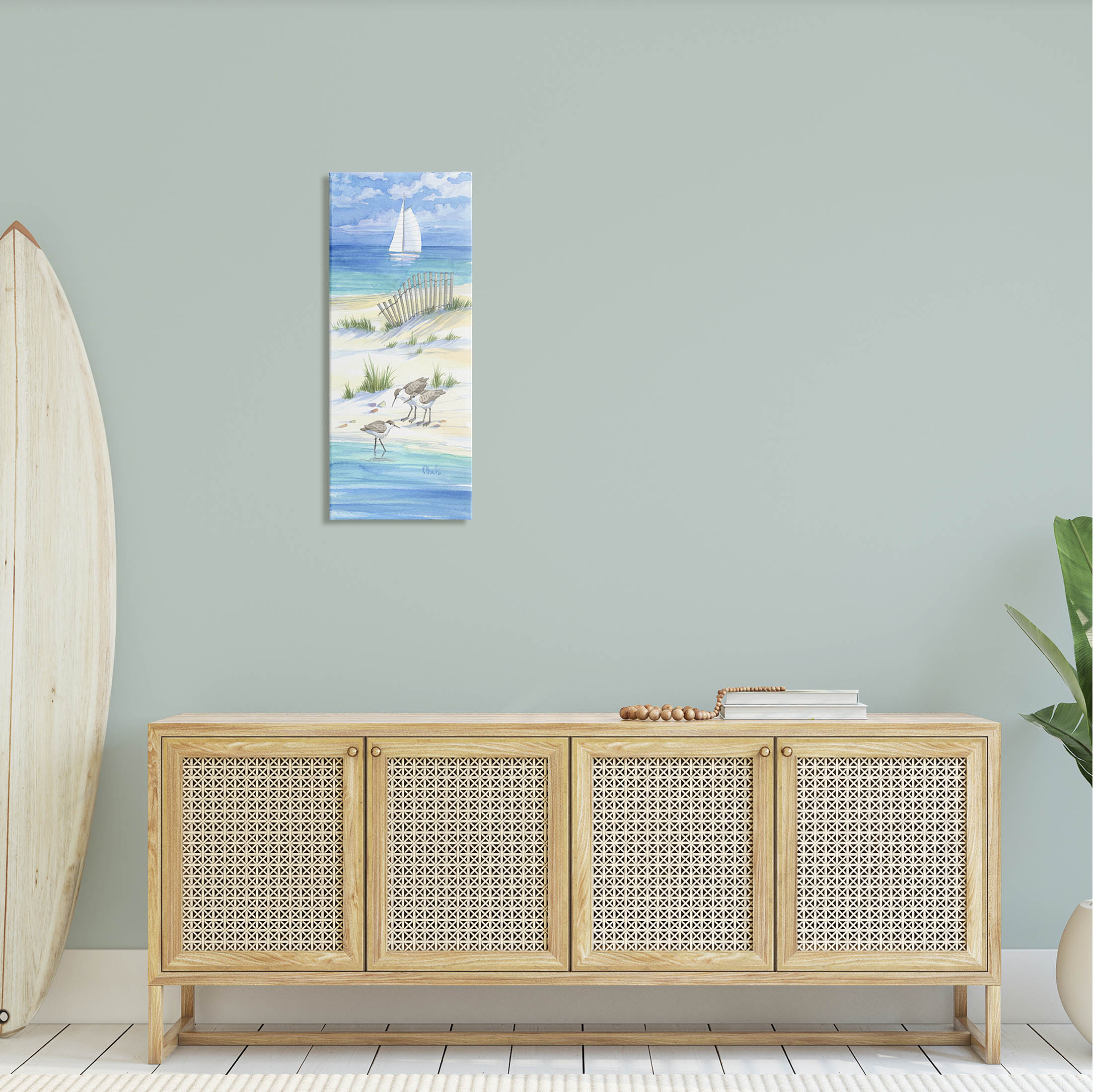 Stupell Industries Beachside Coastal Sandpiper Birds Painting Gallery Wrapped Canvas Print Wall Art, Design by Paul Brent